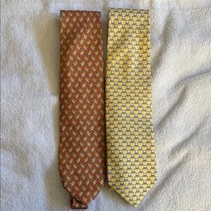 Beaufort Elegant Yellow and Orange Patterned Ties (set of 2)